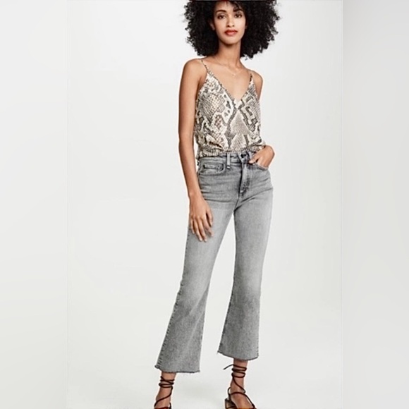 L’Agence Gabriella V Neck Silk Cami in Snake Print - Picture 5 of 11